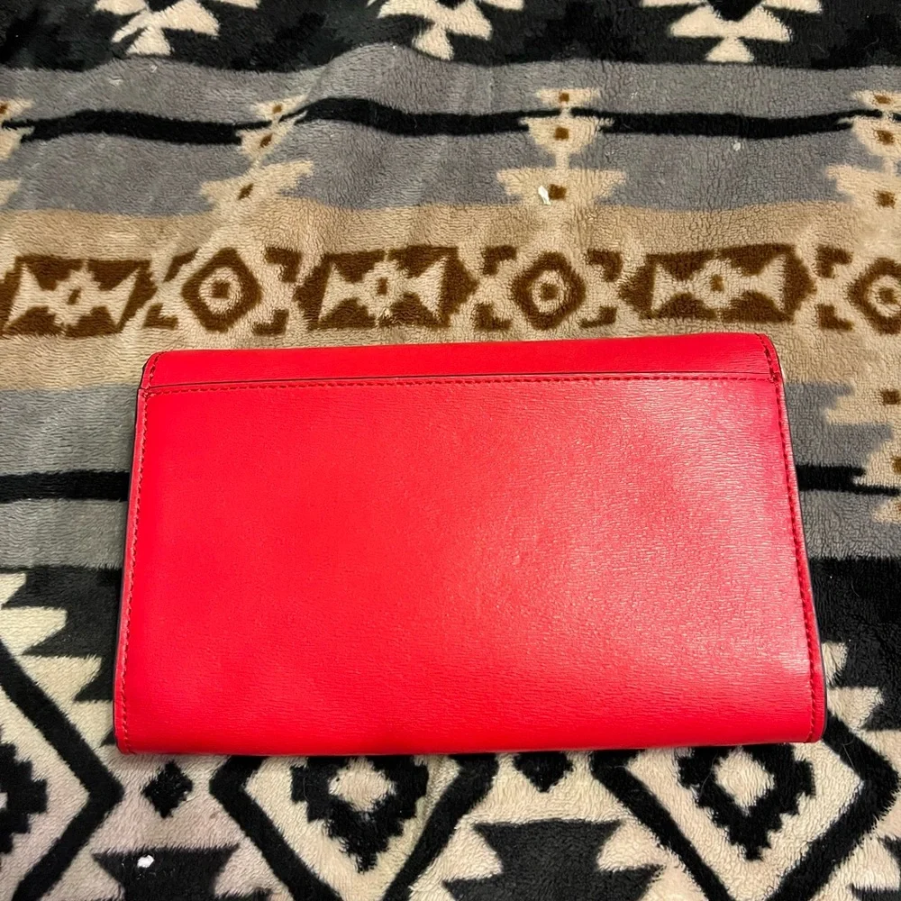 Tory Burch NWT Red and Navy Leather Wallet in Chain  Crossbody Bag - Picture 5 of 15